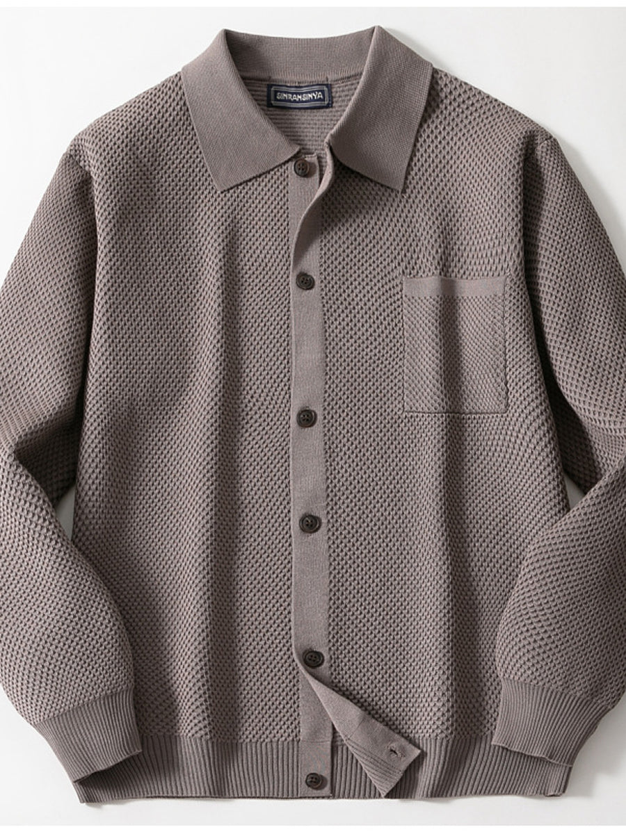 Pánské vintage britské džentlmeni s obojkem svetr bunda