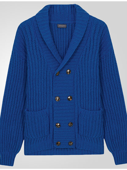 Pánské vintagestyl tlustý dvojprstý chunkypletený svetr