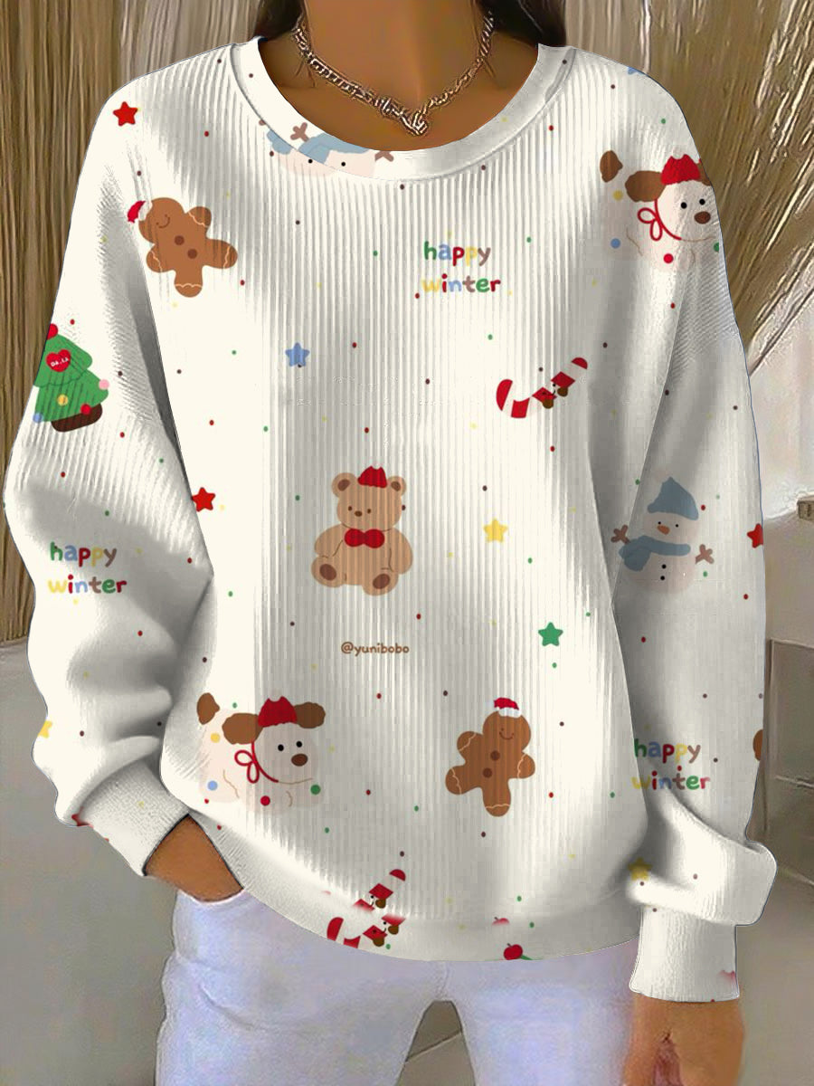 Women colorful happy winter christmas sweatshirt