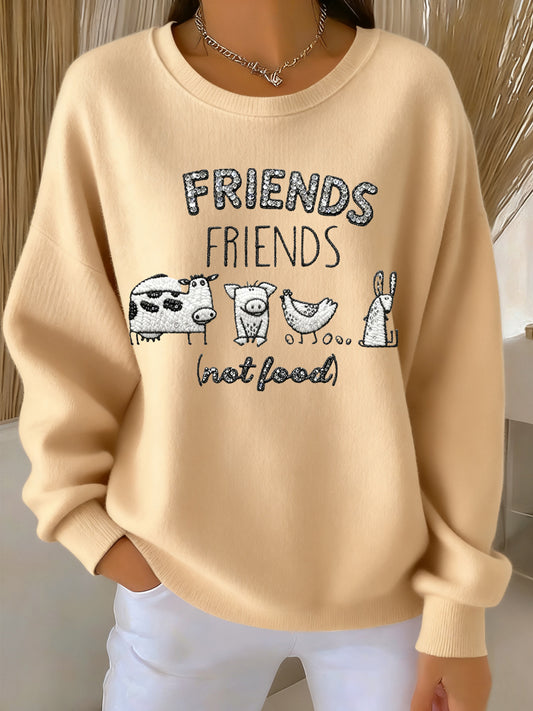 Dámské vintage vegánské neformální pulóver svetr