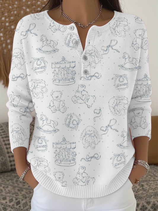 Dámské vánoce okouzlující hračka henley svetr