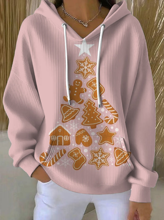 Dámské slavnostní růžové perníkové vánoční mikina