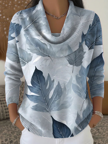 Ženy vintage gradient floral art offshoulder top