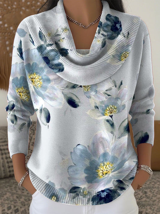 Dámské retro olejomaľba květinové umění záclony top