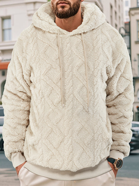 Pánské vintage jacquard fleecelemované mikina