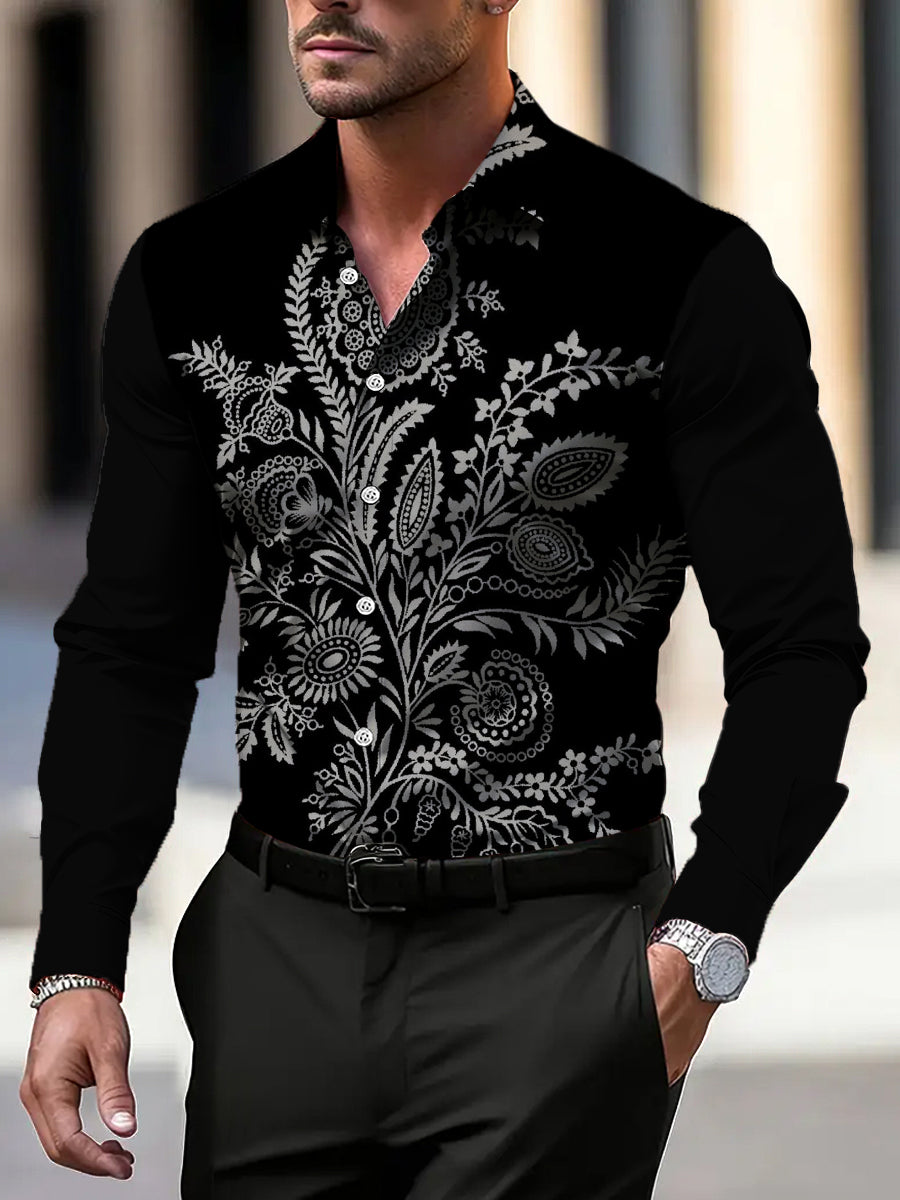 Pánské jedinečné paisley květinové tisk šaty košile