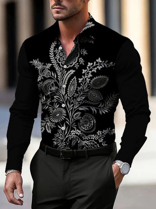 Pánské jedinečné paisley květinové tisk šaty košile