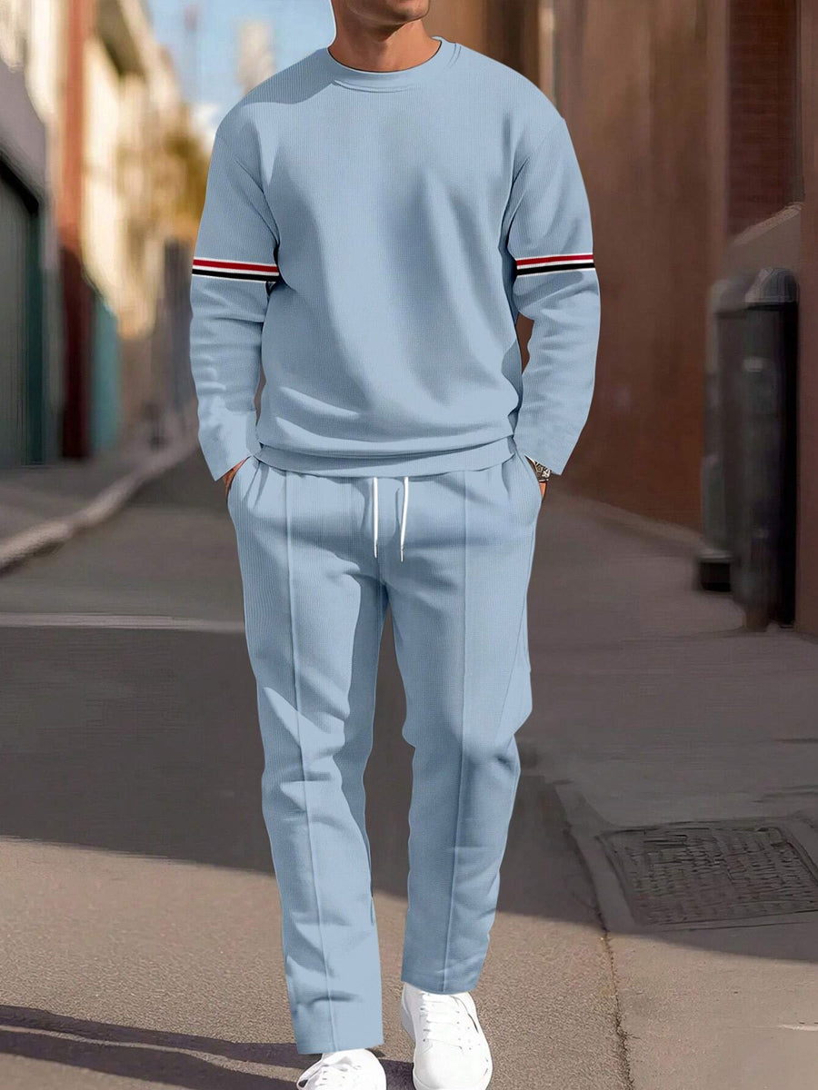 Pánské minimalistický vintage casual crewneck sweatshirt set