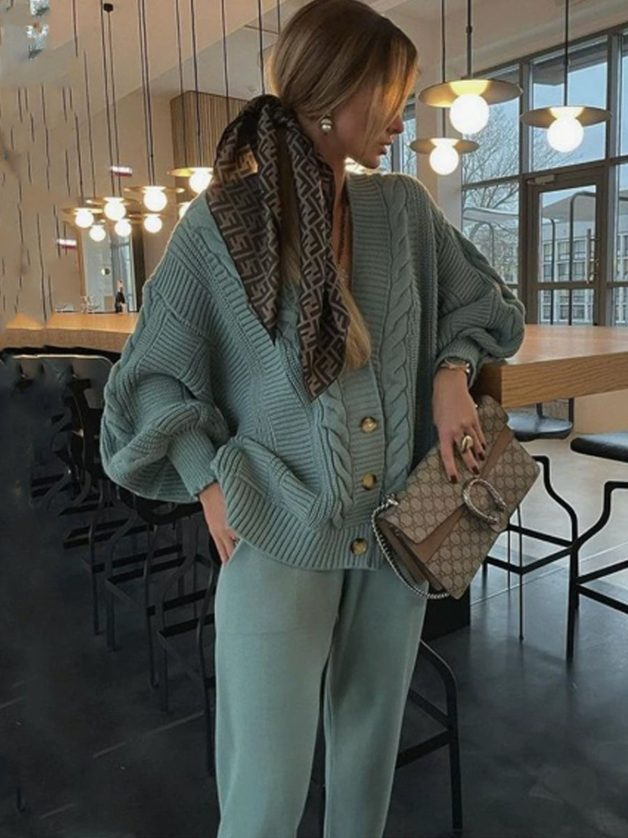 Dámské teal knit coord sada