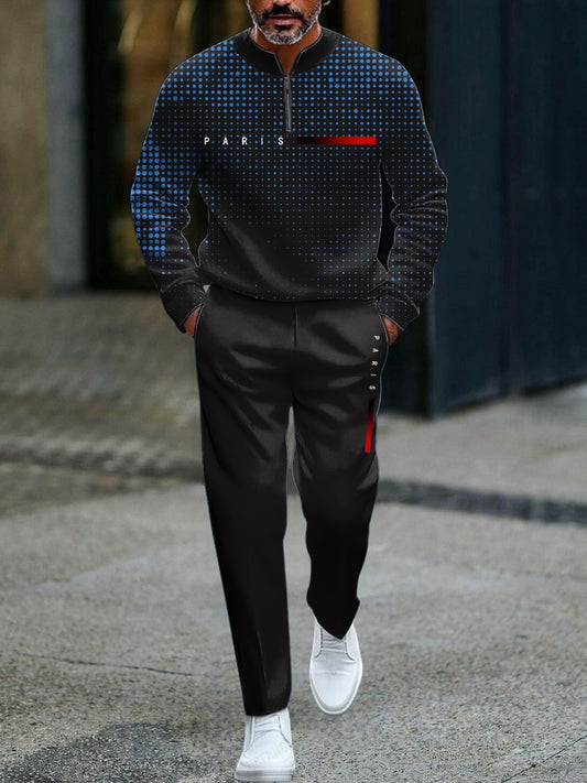 Mens minimalistický vintage gradient geometrický obchodní oblek