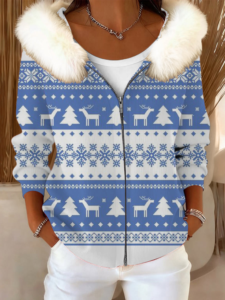 Dámské modré soby a sněhové vločky