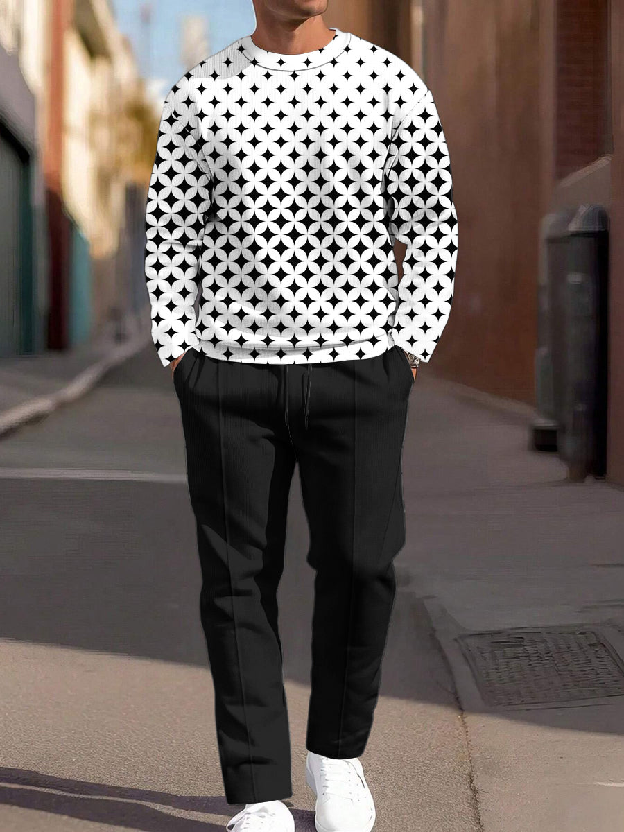 Pánské minimalistický vintage gradient geometrické umění casual oblek