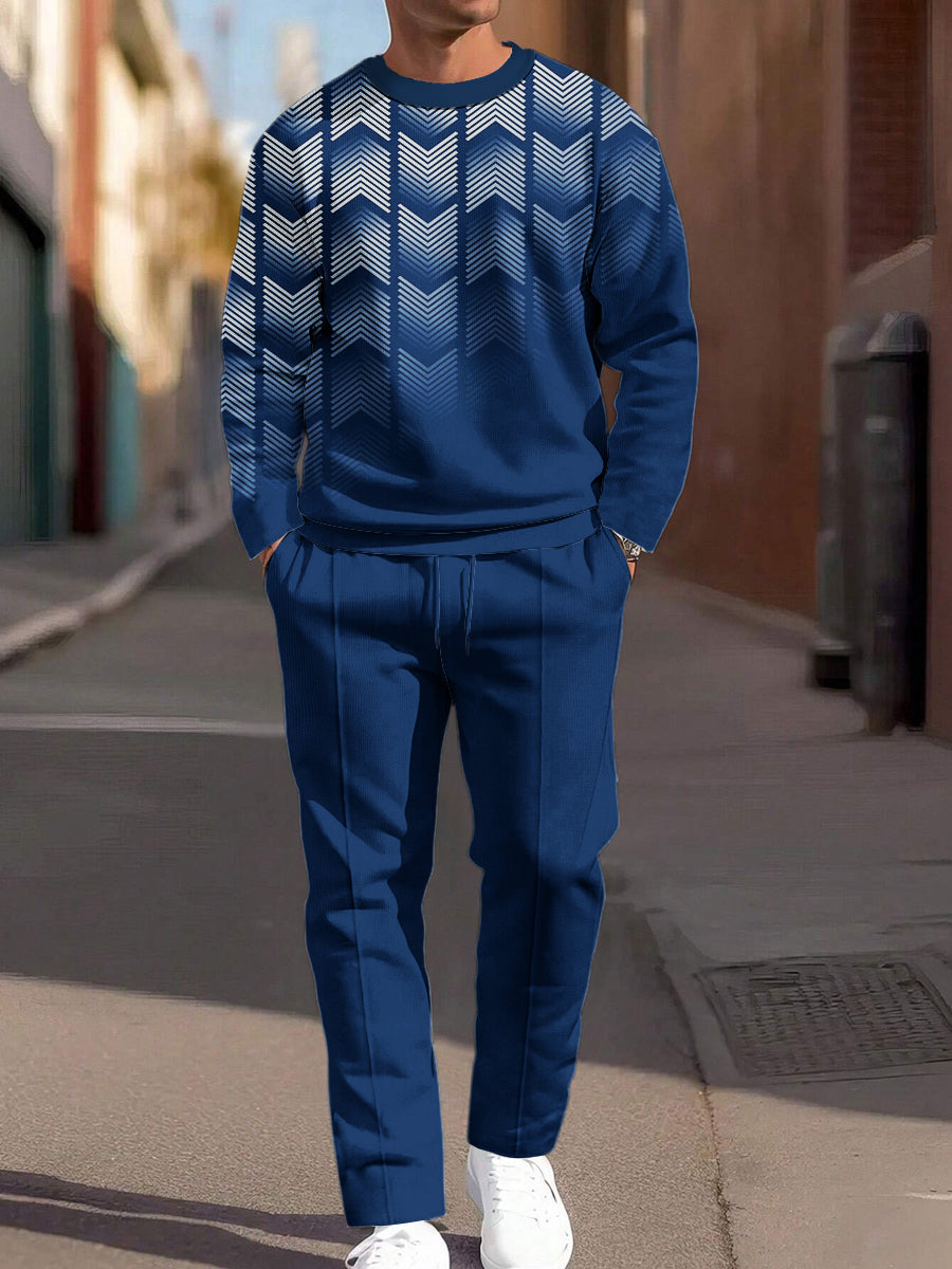 Pánské minimalistický vintage gradient stripe umělecký casual oblek