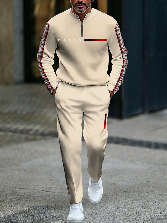 Pánské minimalistický vintage etnické geometrické polo business suit