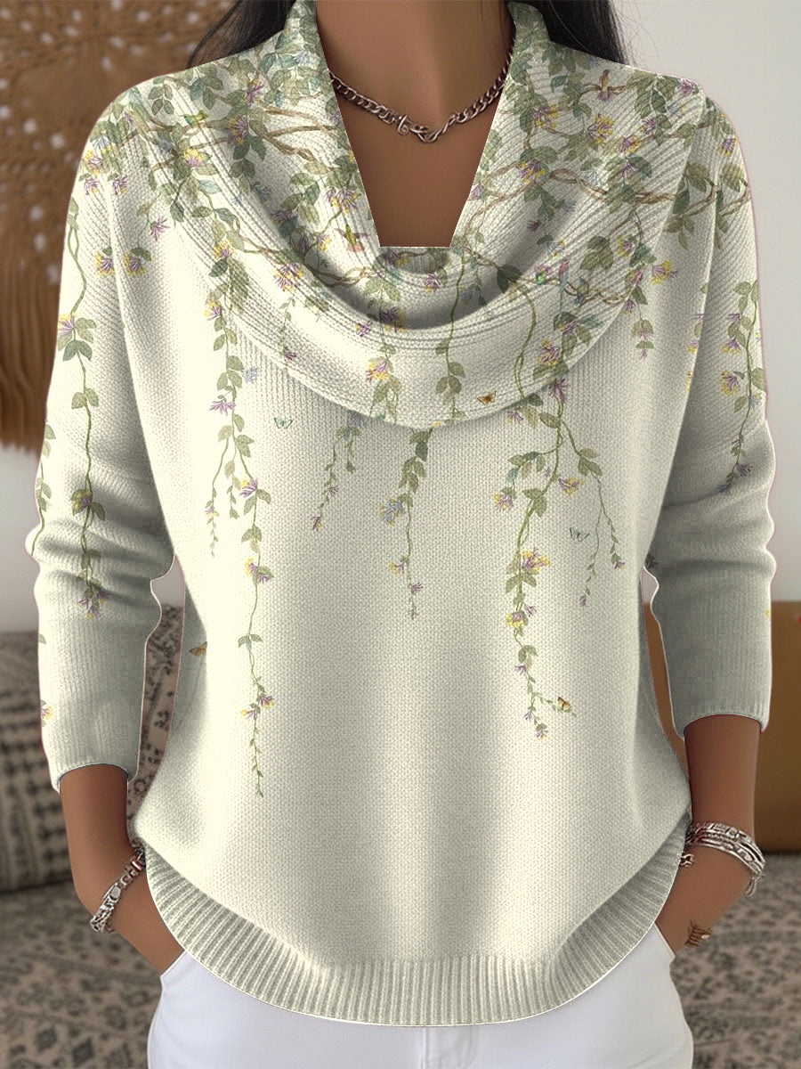 Dámské vintage rattan rattan květinové umění blúzka s blonďák golier