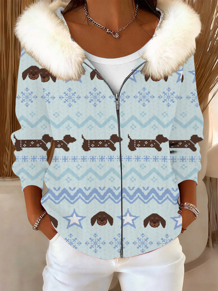 Dámské krásné kabát s kožešinovým obojkem