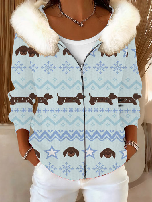 Dámské krásné kabát s kožešinovým obojkem