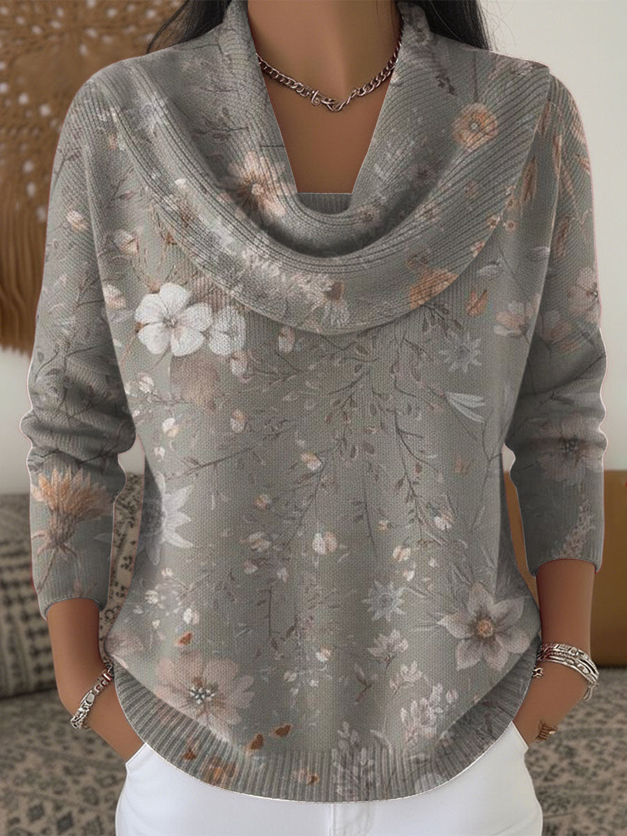 Ženské vintage romantické květinové umění blůza s blonďatým obojkem