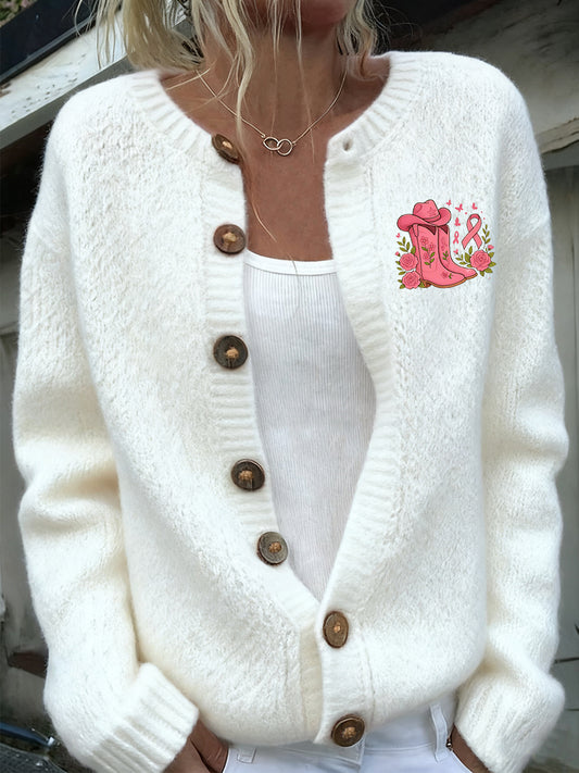 Dámské retro květinové umění příležitostný svetr imitace svetr