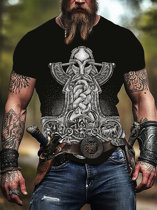 Pánské složité vikingské sekery tisk tkošile