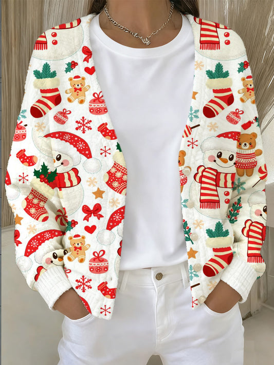 Dámské vánoční tištěné vestavěné bundy