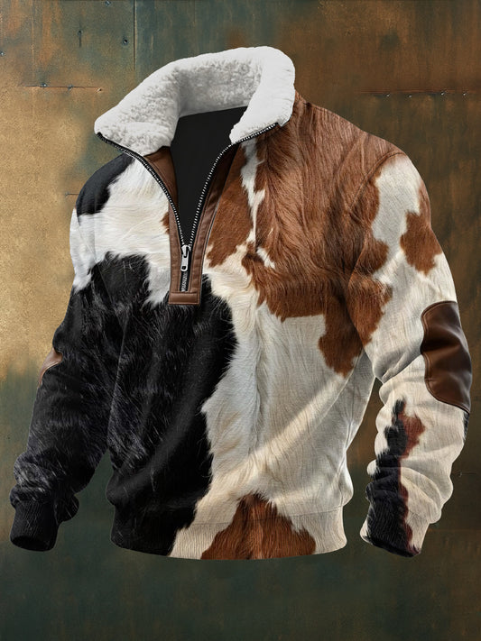 Retro západní texturu vzor tištěné příležitostné mikina