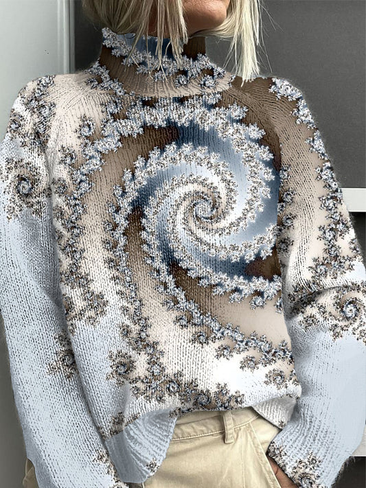 Dámské květinové elegantní svetr