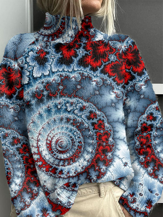 Dámy květinové vintage roleta jumper