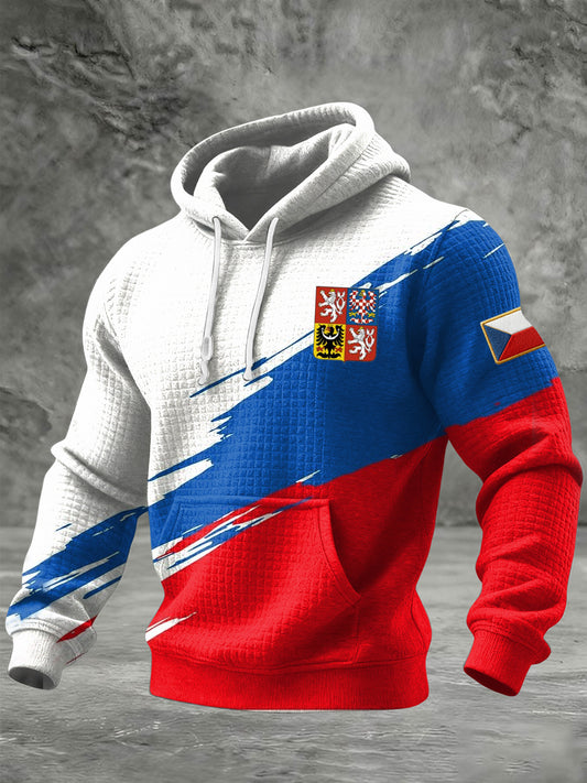 Retro abstraktní geometrická vlajka neformální vafle mikina