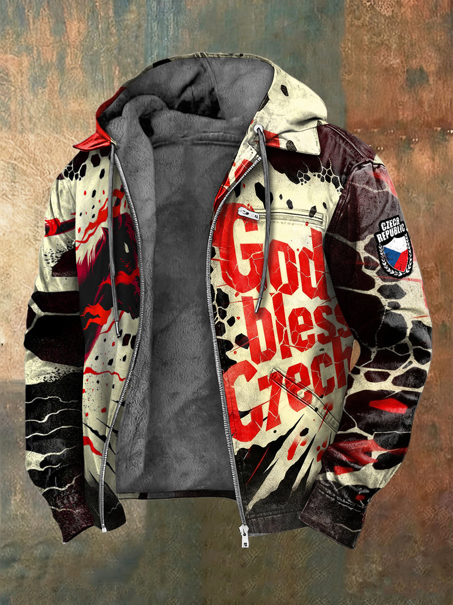 Pánské czech fashion fleecelined with hooded jacket