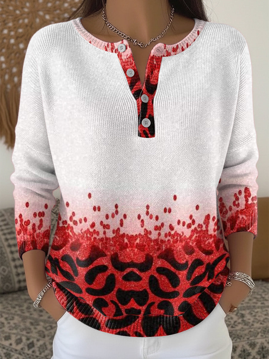 Dámské vánoce leopard print svetr