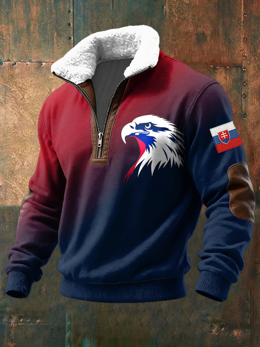 Retro slovak eagle lambswool golier pullover