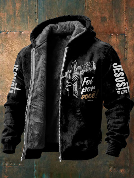 Retro bible cross casual hoodie