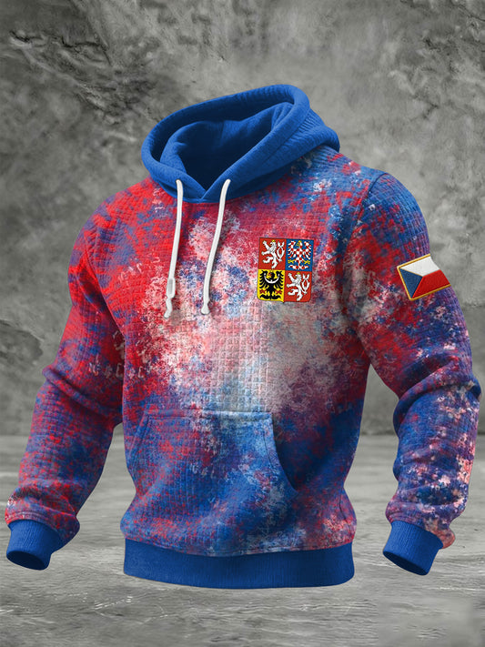 Retro czech emblem colorful tiedye hoodie