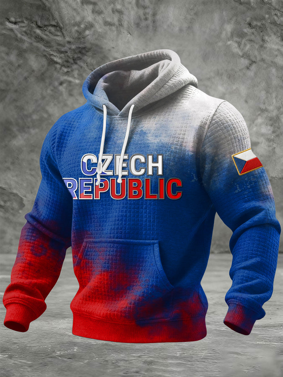 Retro abstraktní česká vlajka casual hoodie