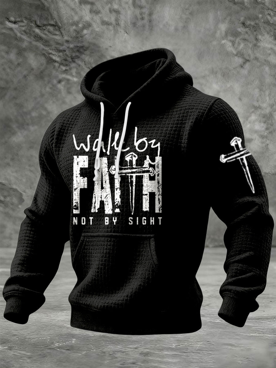 Retro walk by faith not by sight casual hoodie