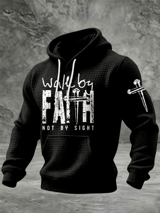 Retro walk by faith not by sight casual hoodie