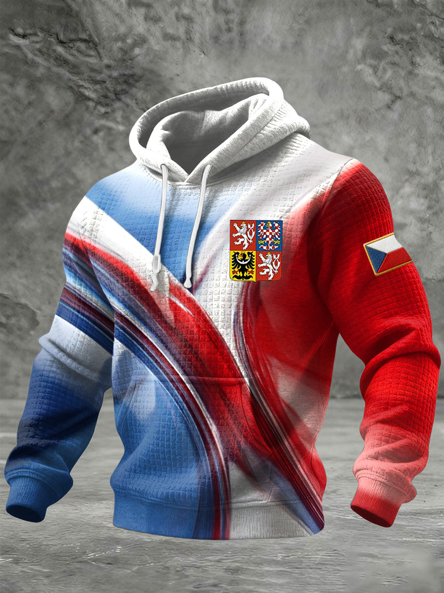 Retro česká embléma barevná texturovaná neformální mikina