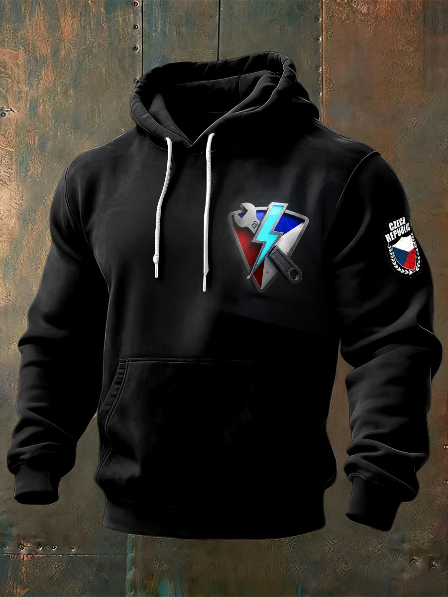 Černá mikina s českou vlajkou