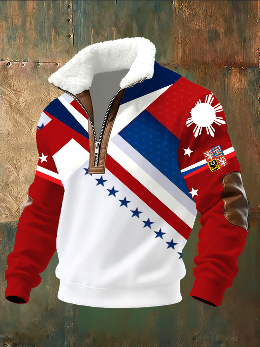 Pánské české tiskové stojany golier comfort sweatshirt