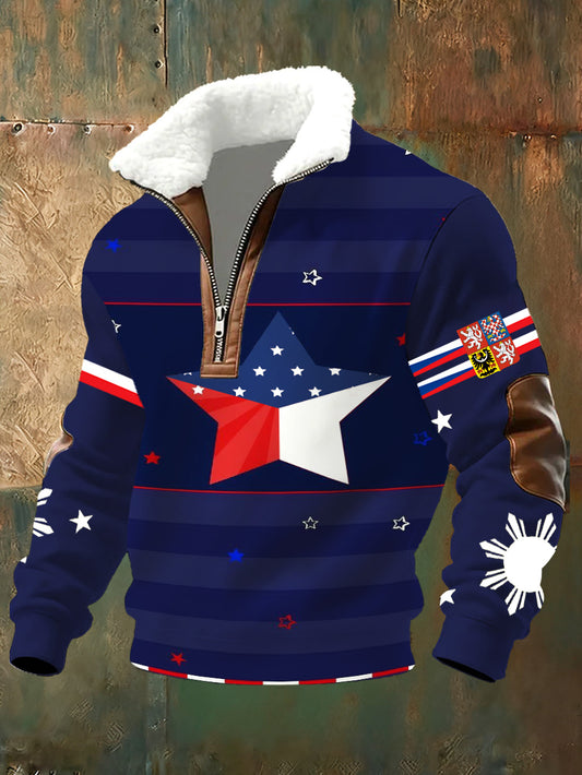 Pánské české tiskové stojany golier comfort sweatshirt