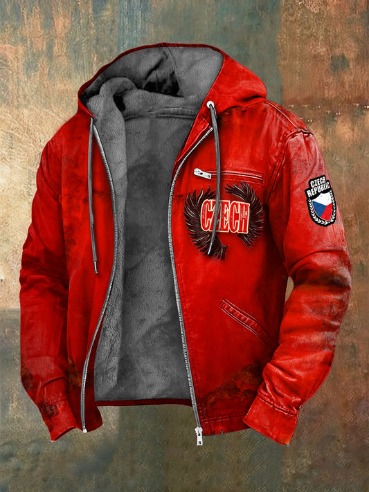 Pánské české červené sako v cyklistickém stylu