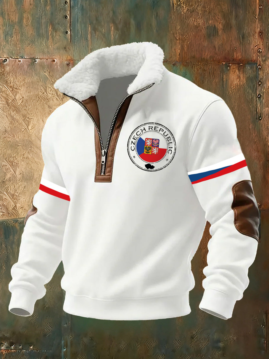 Pánské české tiskové stojany golier comfort sweatshirt