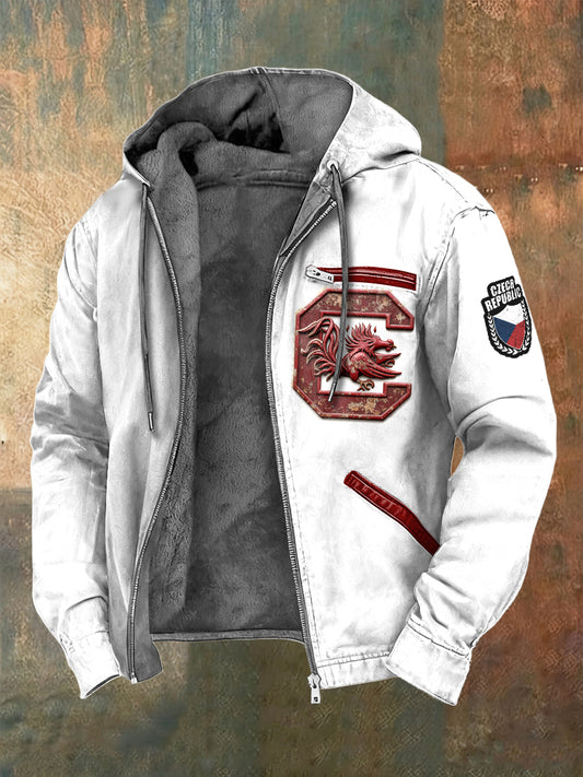 Pánské české cpísmeno design bílé kabátové kabátky