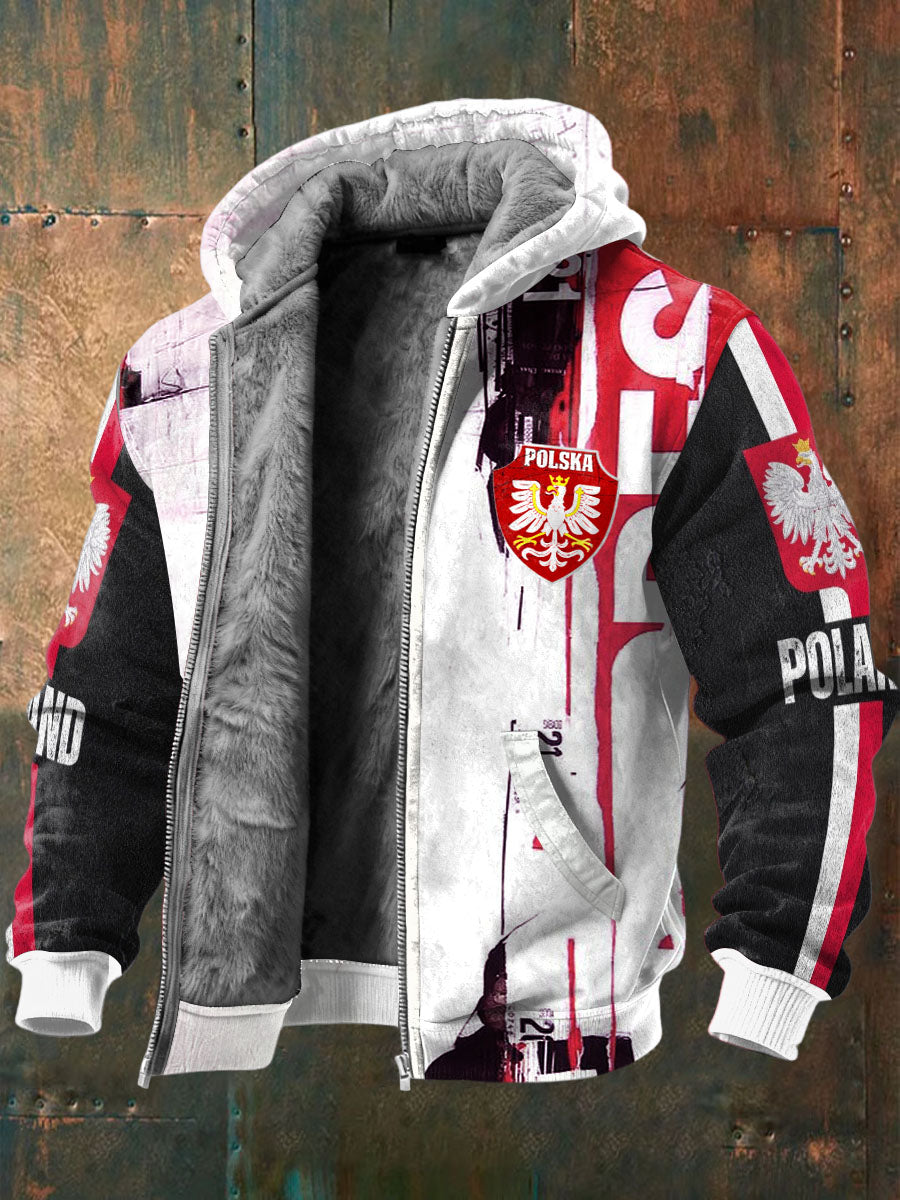 Pánské obyčejné plášťové pláště s potištěným polskem