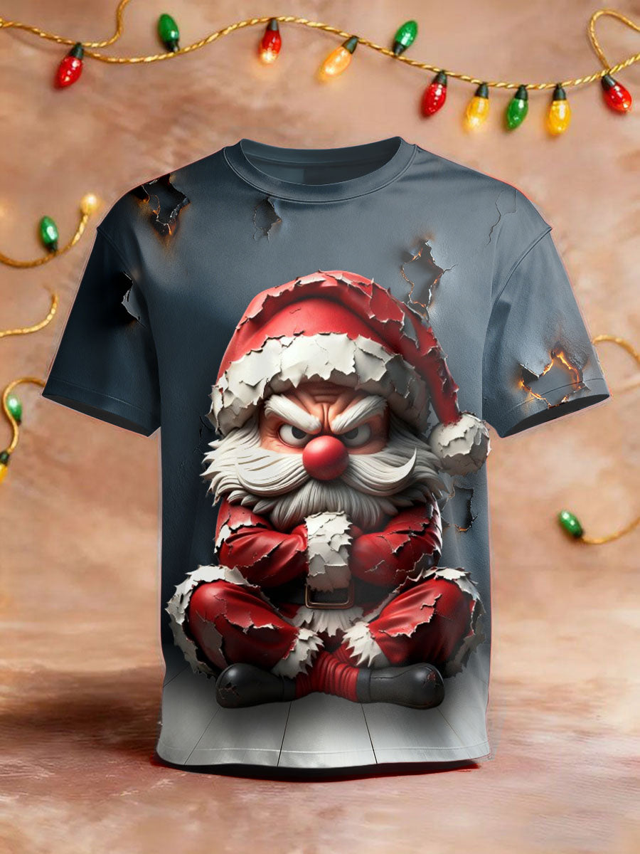 Pánské vintage vánoce santa claus print tshirt