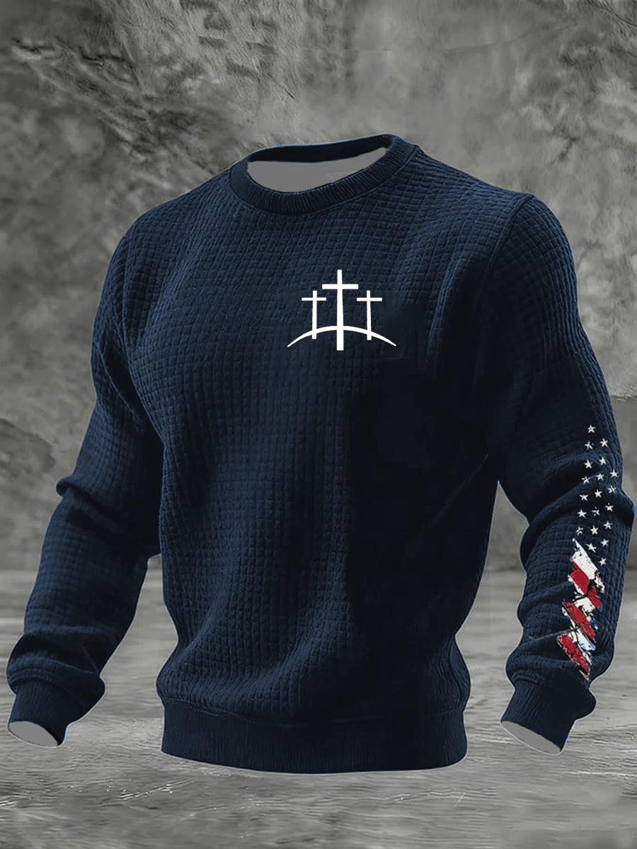 Pánské víra křížový košík bavlněná mikina