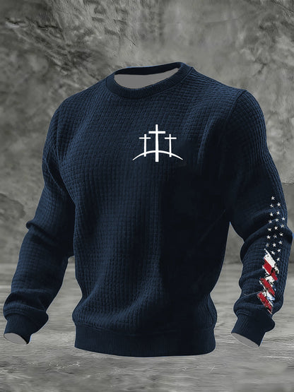 Pánské víra křížový košík bavlněná mikina