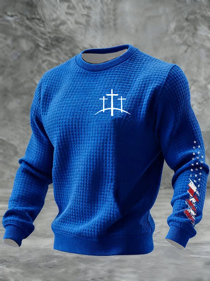 Pánské víra křížový košík bavlněná mikina