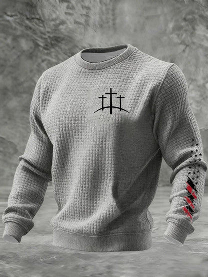 Pánské víra křížový košík bavlněná mikina